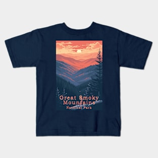 Great Smoky Mountains national park travel poster Kids T-Shirt